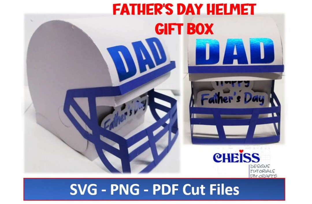Father's Day Helmet Gift Box 3D DAD Gift Box SVG, Png and PDF Files Etsy