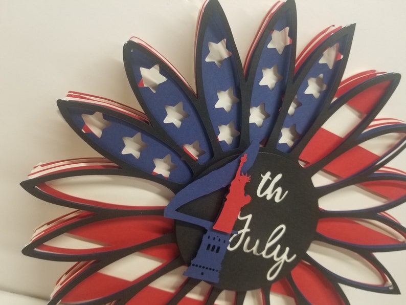Download 4th of July sunflower 3D layered Art SVG & PNG Cut Files ...