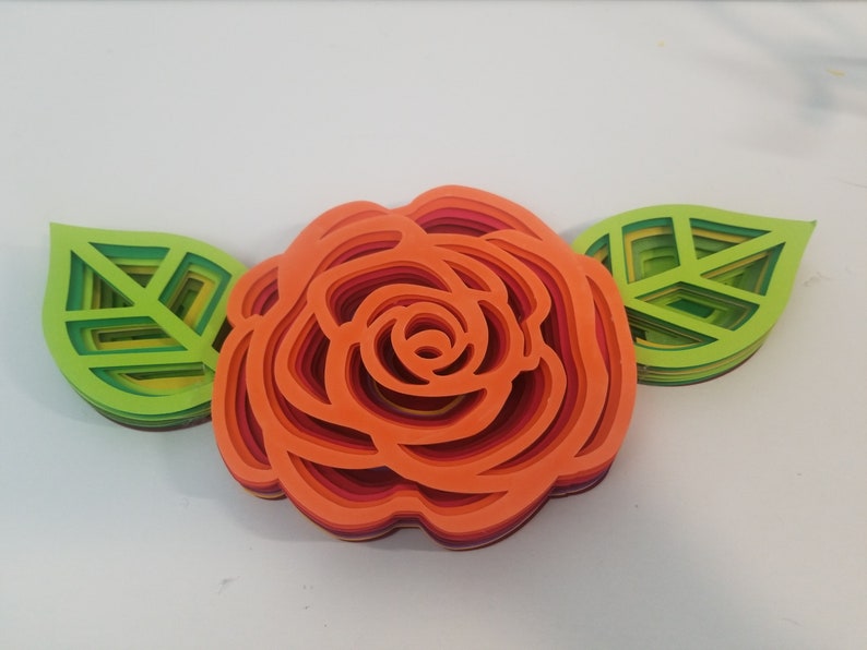Download Rose 3D layered Art SVG & PNG Cut Files Mandala Rose | Etsy