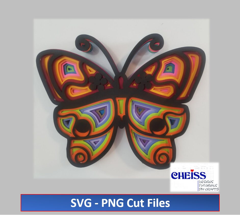 Download Butterfly Mandala 3d Layered Art Png Svg Cut Files Etsy