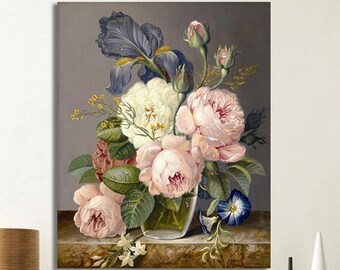 Acrylic Painting 16*20/" Paint By Number kit Canvas BEAUTIFUL PEONY IN PORCELAIN