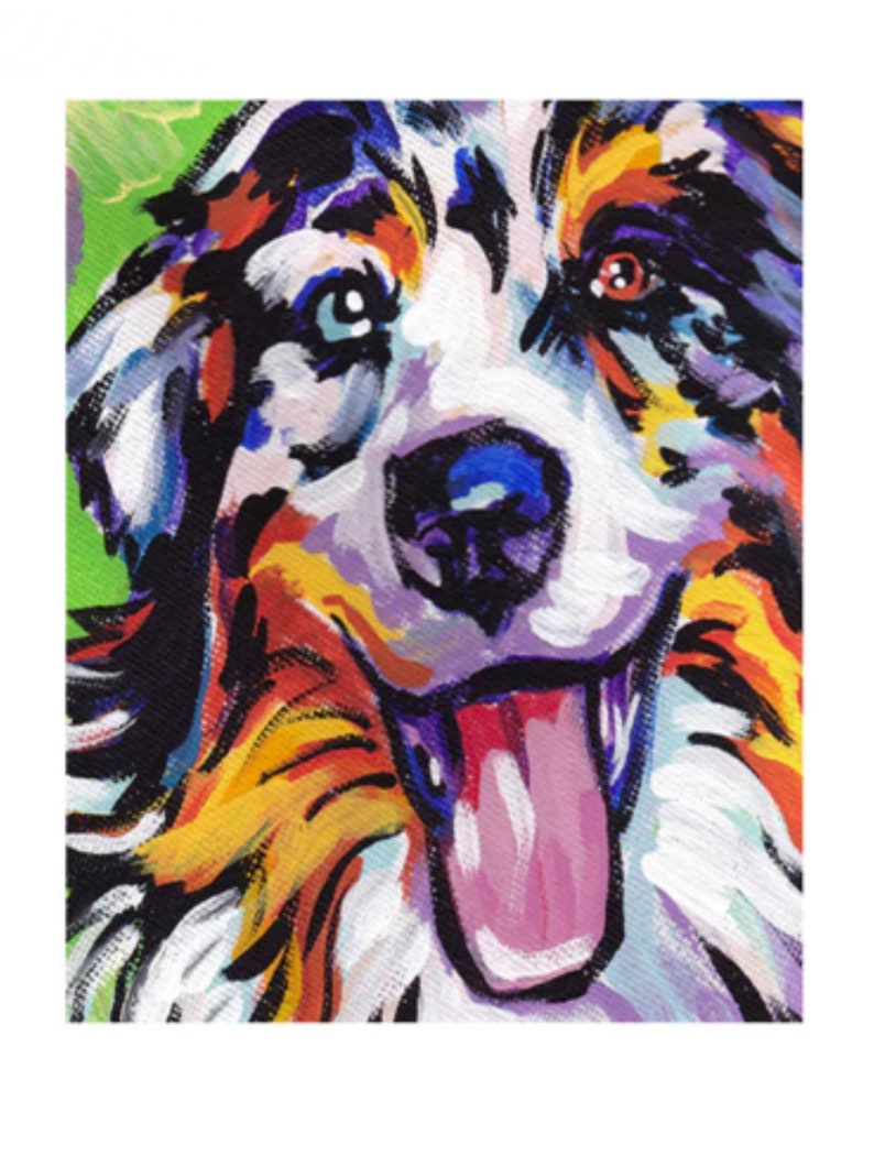 Australian Shepherd Paint by Number Kit Dog Pet painting