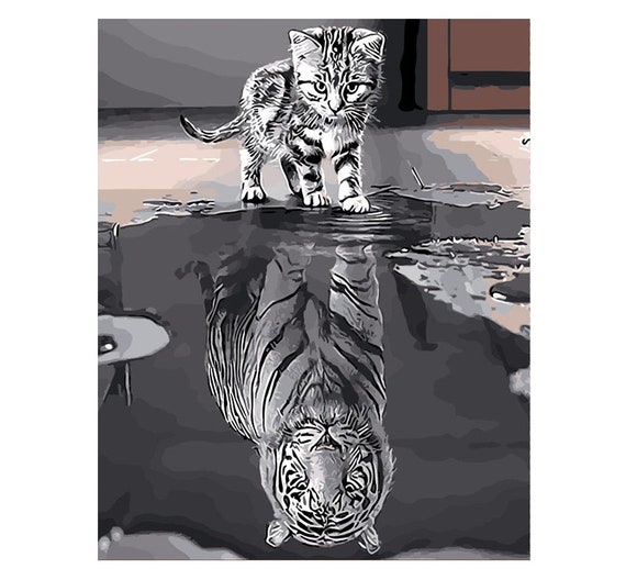 Miroir De Chat A La Peinture De Tigre Par Le Kit De Nombre Etsy Miroir De Chat A La Peinture De Tigre Par Le Kit De Nombre Etsy
