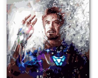 The Avengers Team Iron Man Paint By Numbers Kit DIY Painting Artwork 