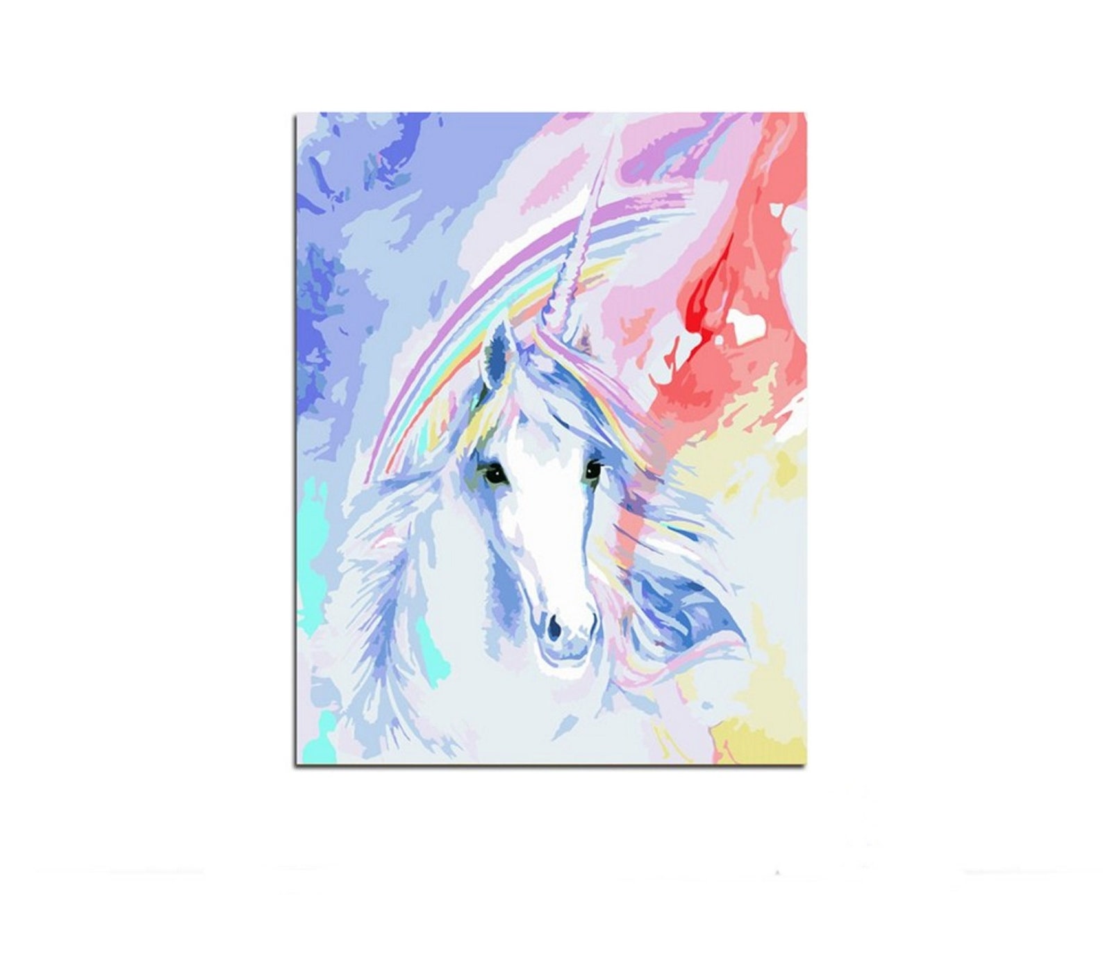 Unicorn Paint by Number Kit White Horse DIY Kit Painting Etsy