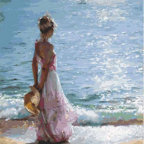 Paint by Numbers DIY Kitpink Tulipcreative Wall Art Handmade Etsy