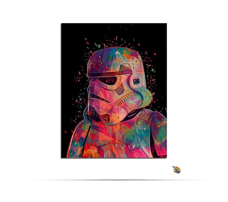 Star Wars Paint by Number Kit Stormtrooper DIY Kit Painting Etsy