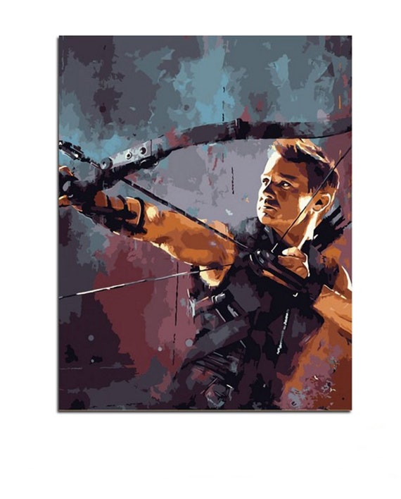 Hawkeye Marvel Paint by Number kit The Avengers Marvel Hero Etsy