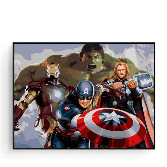 Marvel Paint by Number Kit the Avengers Movie DIY Painting on - Etsy Canada Marvel Paint by Number Kit the Avengers Movie DIY Painting on - Etsy Canada