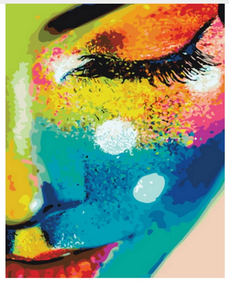 Face Abstract Paint by Number Kits Modern Home Decor DIY Kit Etsy