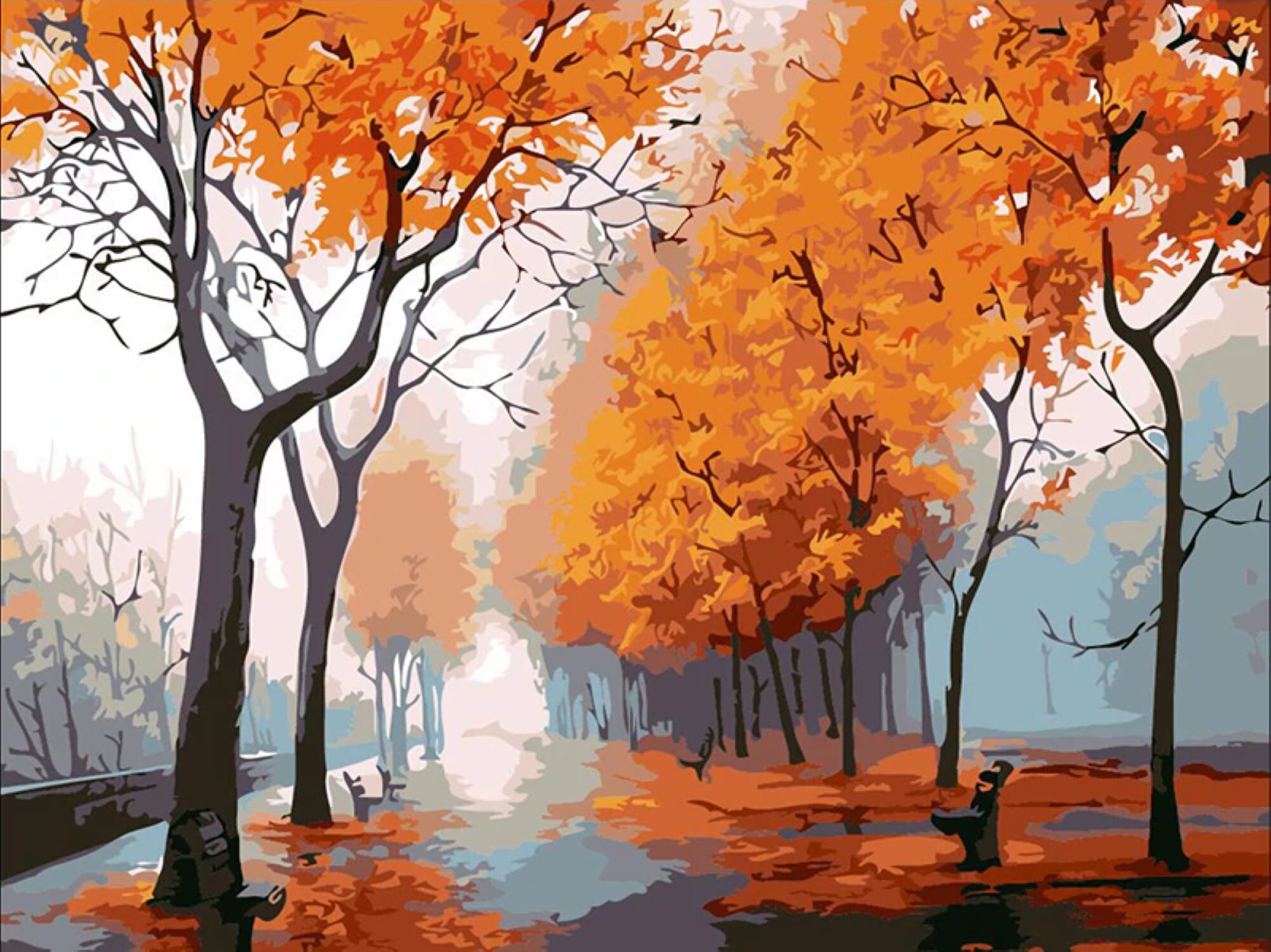 Autumn Tree Paint by Number Kit Fall Forrest DIY Kit for Etsy Australia