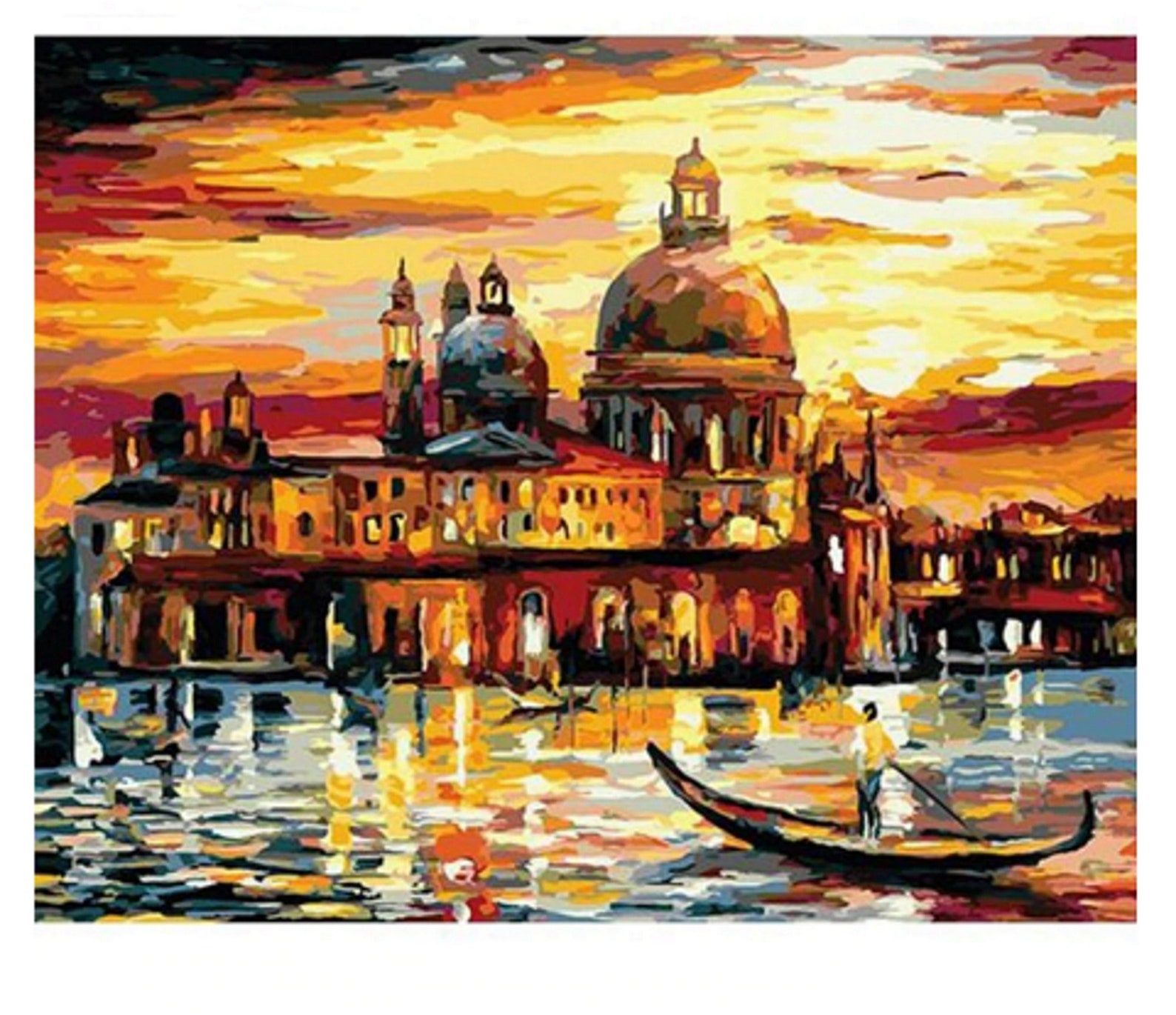 Venice Paint by Number Kit Sunset Landscape DIY Kit Painting Etsy