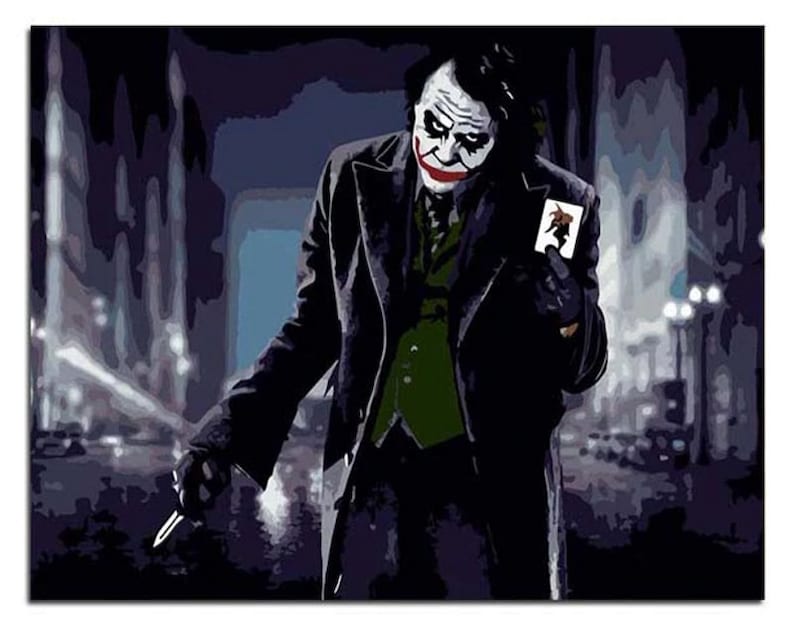 Paint by Number Kit Joker The Dark Knight decor wall art Movie star portrait Craft Gift 16*20 Batman DIY Kit Painting on canvas Art