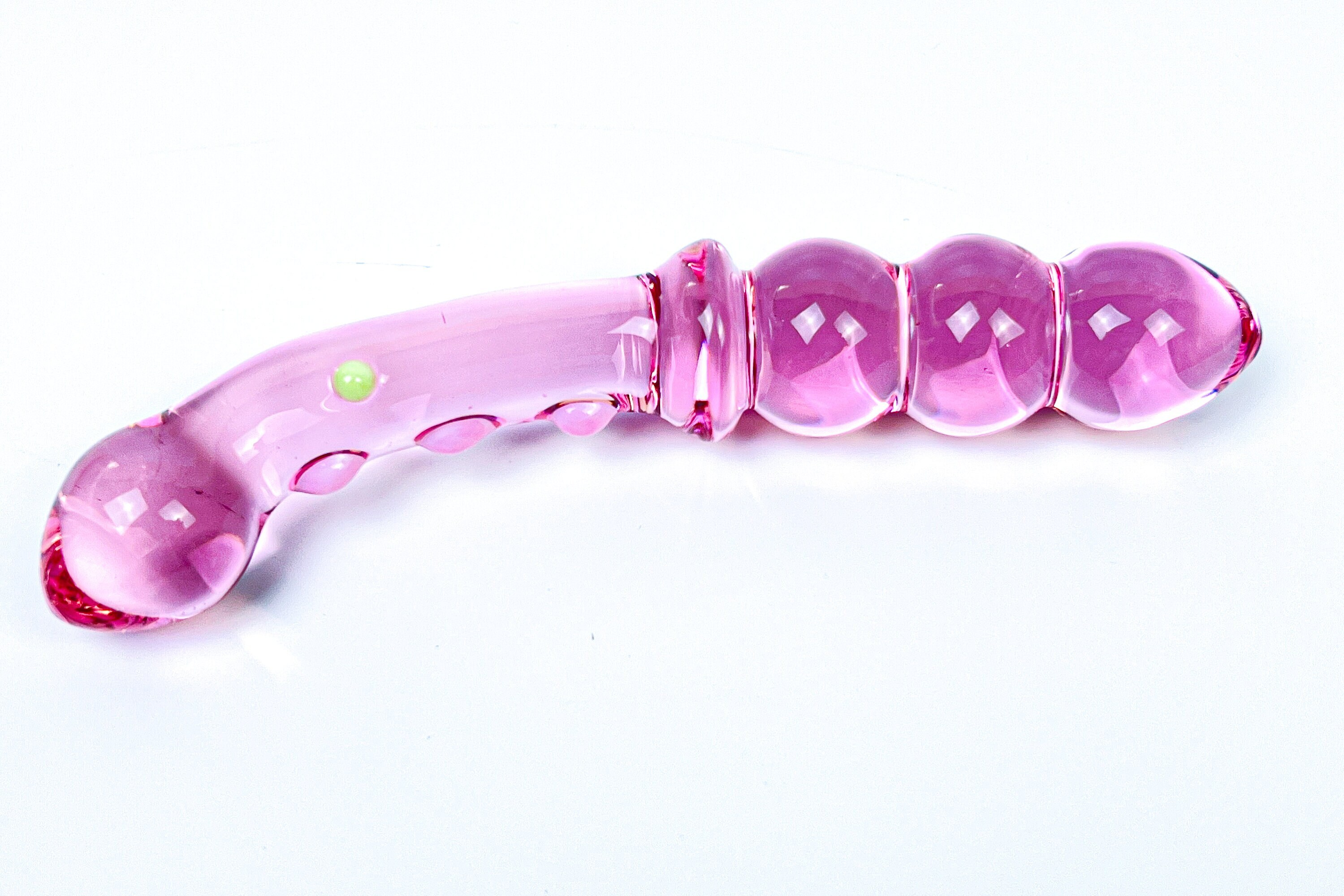 Extra Ribbed Glass Dildo Cute Pink Curved Dildos Sensual Pussy - Etsy