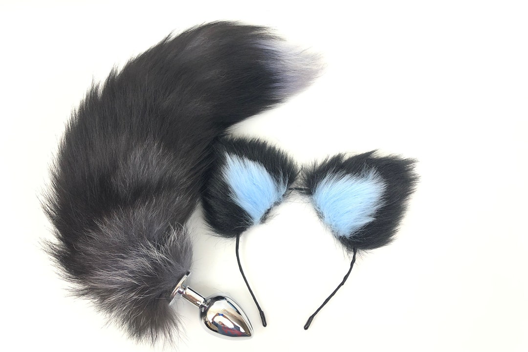 Small Fox Tail Ears Butt Plug Anal Plug Cosplay Game Fantasy Furry Sex Toy  Women