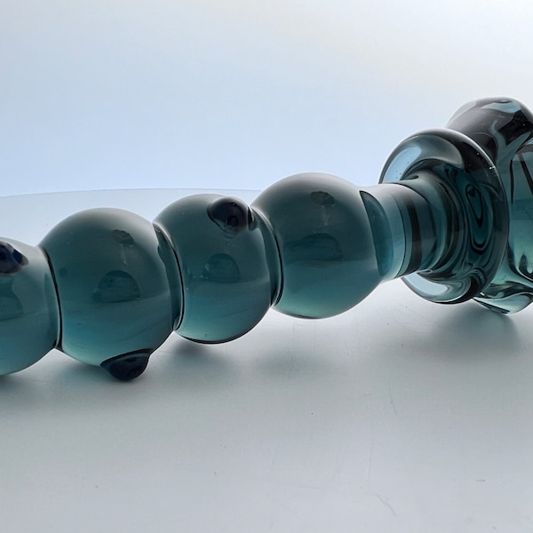 Exotic Glass Sex Toy Multi use Butt plug or Dildo, hand crafted easy to grip flower handle Ribbed G-Spot Dildos, Vagina Play Dildo, Prostate