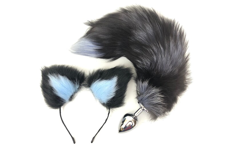 Fox tail Butt Plug Roleplay Kitty Play Foxtail Plug Anal Plug Real FOX TAILS Cosplay Sex Toys Pet Play Ear Set BDSM Mature Adult Toy Gift 