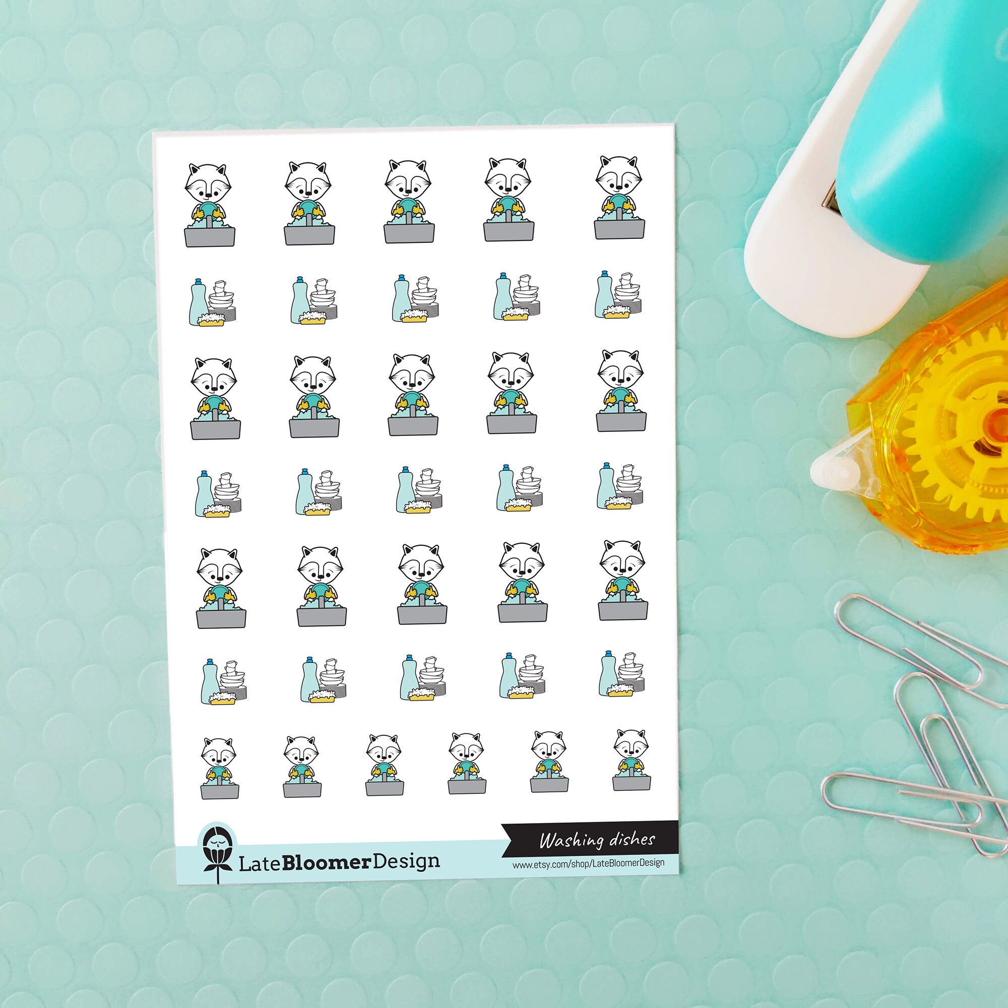 Stickers Happy Planner House chore Productivity Icon sticker Cleaning ...