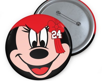 3" Button - Graduation Minnie - Red Hat