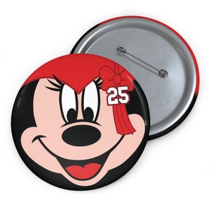 3" Button - 2025 Graduation Minnie - Red Hat