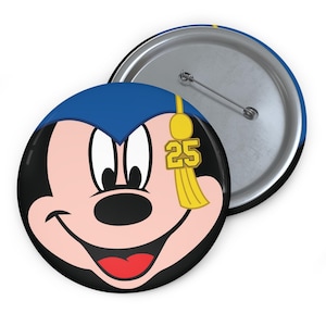 3" Button - 2025 Graduation Mickey - Blue Hat