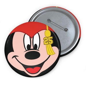 3" Button - 2025 Graduation Mickey - Red Hat