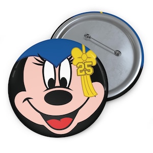 3" Button - 2025 Graduation Minnie - Blue Hat