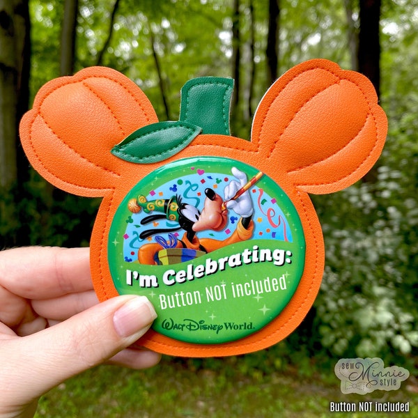 Button Accessory - Pumpkin Faux Leather