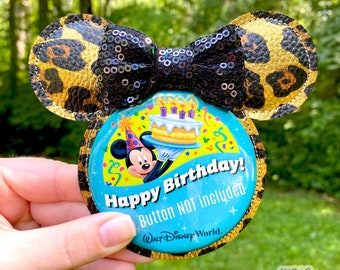 Button Accessory - Leopard Minnie