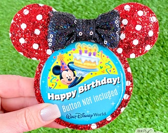 Button Accessory - Red Polka Dot Minnie