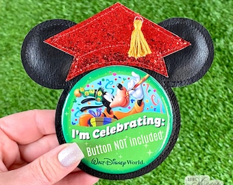 Button Accessory - Graduation - Red Hat