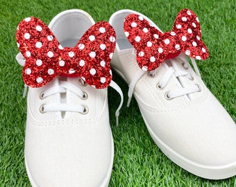 Shoe Bows - Red Glitter Distressed Dots