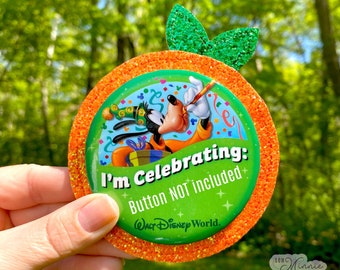 Button Accessory - Orange Glitter