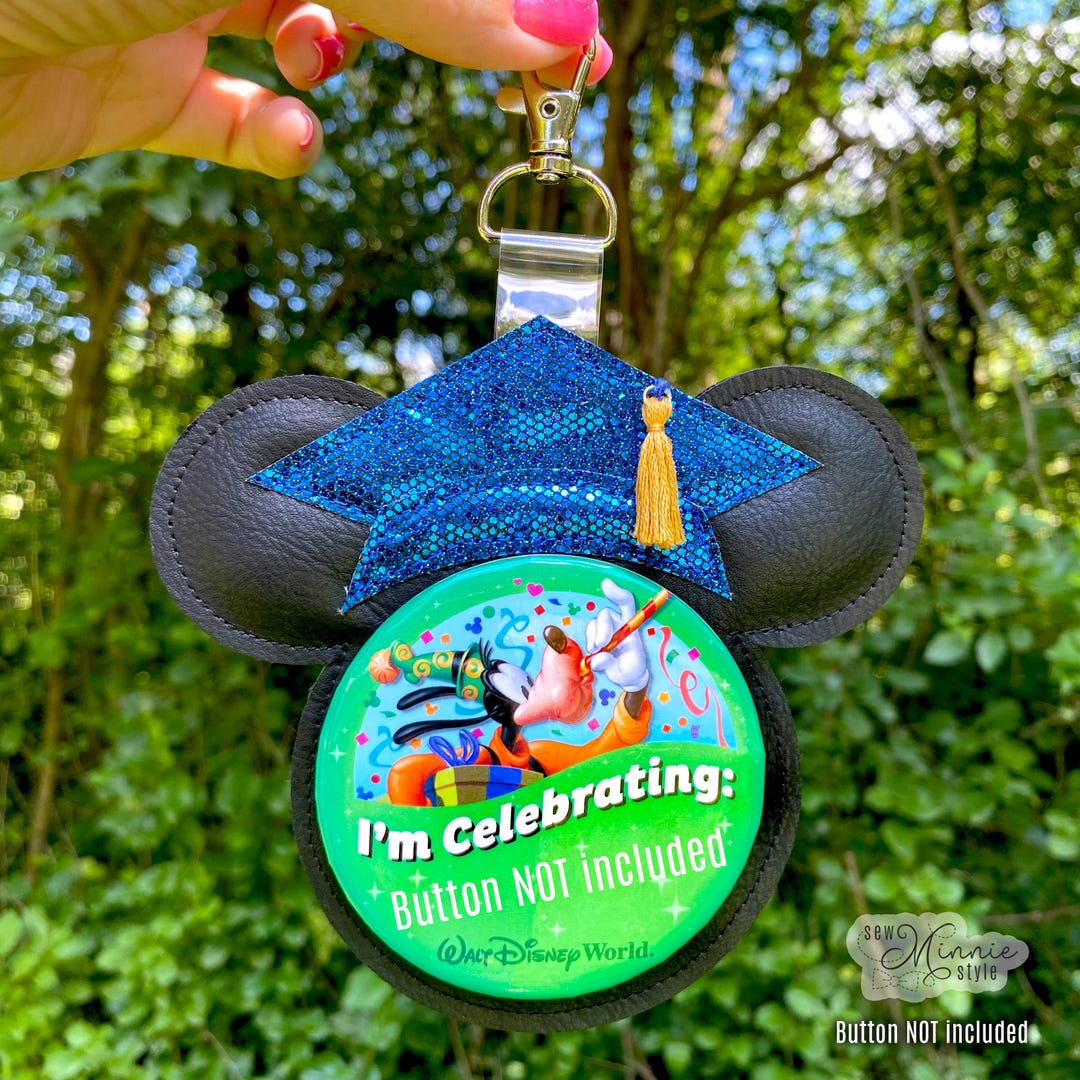 Button Bag Charm - Graduation - Blue Hat (button NOT Included) - Etsy