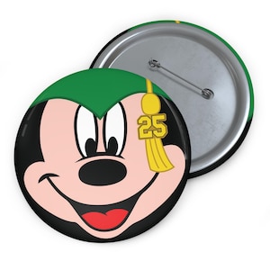 3" Button - 2025 Graduation Mickey - Green Hat