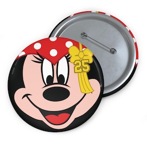 3" Button - 2025 Graduation Minnie - Red Polka Hat
