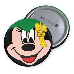 3" Button - 2025 Graduation Minnie - Green Hat