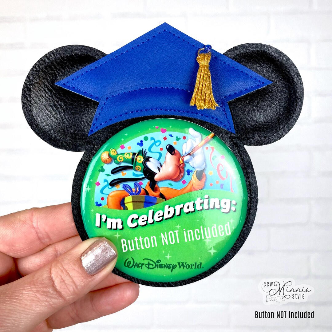 Button Accessory - Graduation - Blue Hat Faux Leather - Etsy