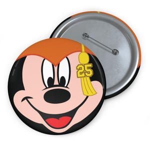 3" Button - 2025 Graduation Mickey - Orange Hat