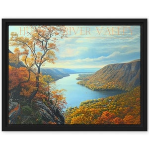 Vue automnale de la vallée de la rivière Hudson - Toile encadrée