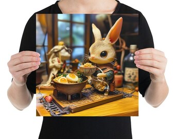 Baby Bunny Ramen - Photo paper poster