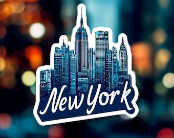 New York - Bubble-free stickers, manhattan, new york city, manhattan skyline sticker, car, laptop
