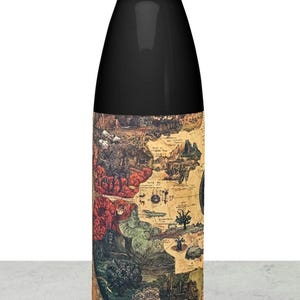 Mapa antiguo de los siete reinos - Botella de agua de acero inoxidable