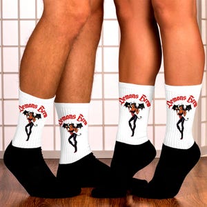 Demons Brew Sock&#39;s - Beer, Ale, winged demon graphic art sock, streetwear sock,goth socks, sexy socks,hot socks