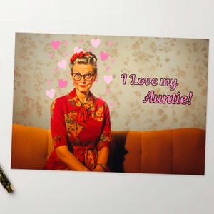 Amo a la tía - Día nacional de la tía y el tío, familia, cumpleaños de la tía, tarjetas de cumpleaños para tías, tarjeta de felicitación