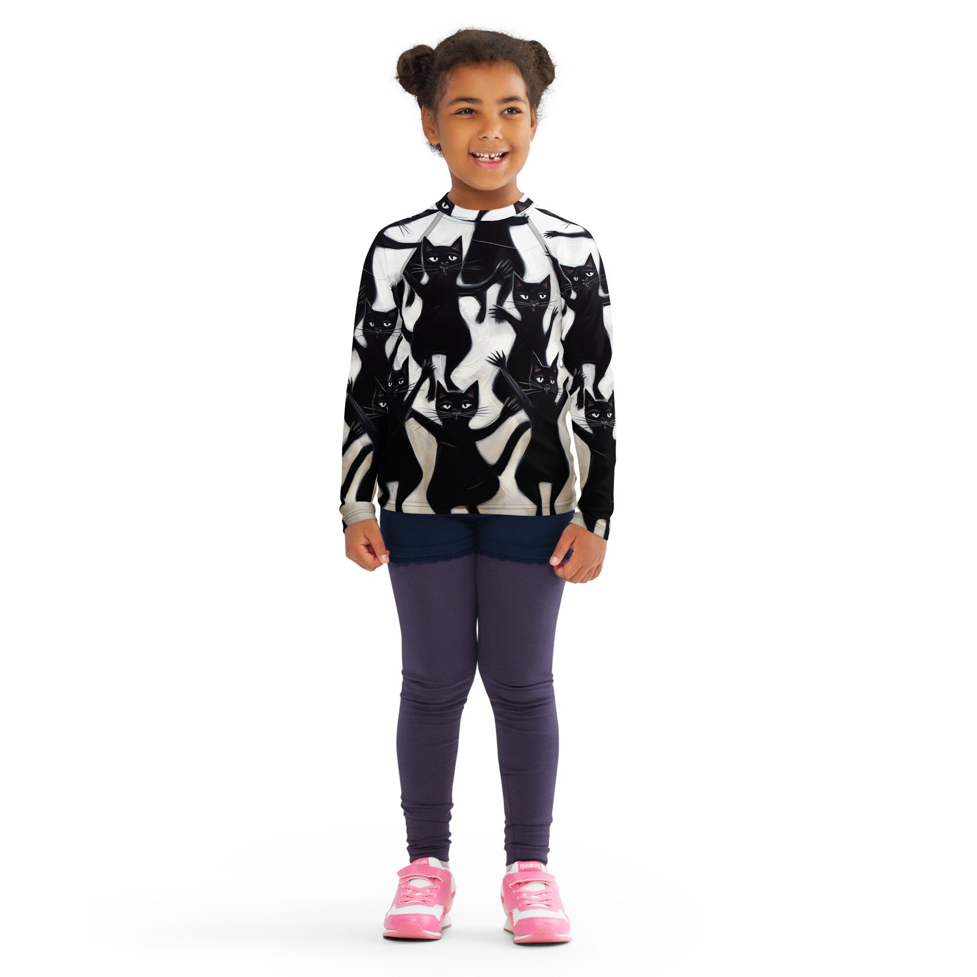 Cat Rash Guard Jumping Black Cats Kids Rash Guard - Etsy