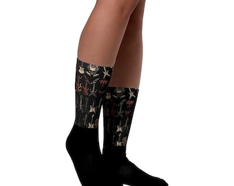 Alastors Sick Socks - gothic, streetwear, guitars, heavy metal, skulls, fire, footwear