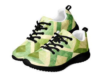 Sage Stride Argyle - Scarpe sportive da uomo, verde salvia, moda uomo, scarpe da corsa da uomo, casual da uomo, verde e nero
