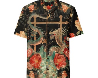 Dragon Garden Stratocaster Unisex button shirt