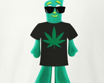 High Times Gumby - 420, maglietta divertente sulla marijuana, maglietta comica, maglietta umoristica sull'erba, maglietta classica unisex